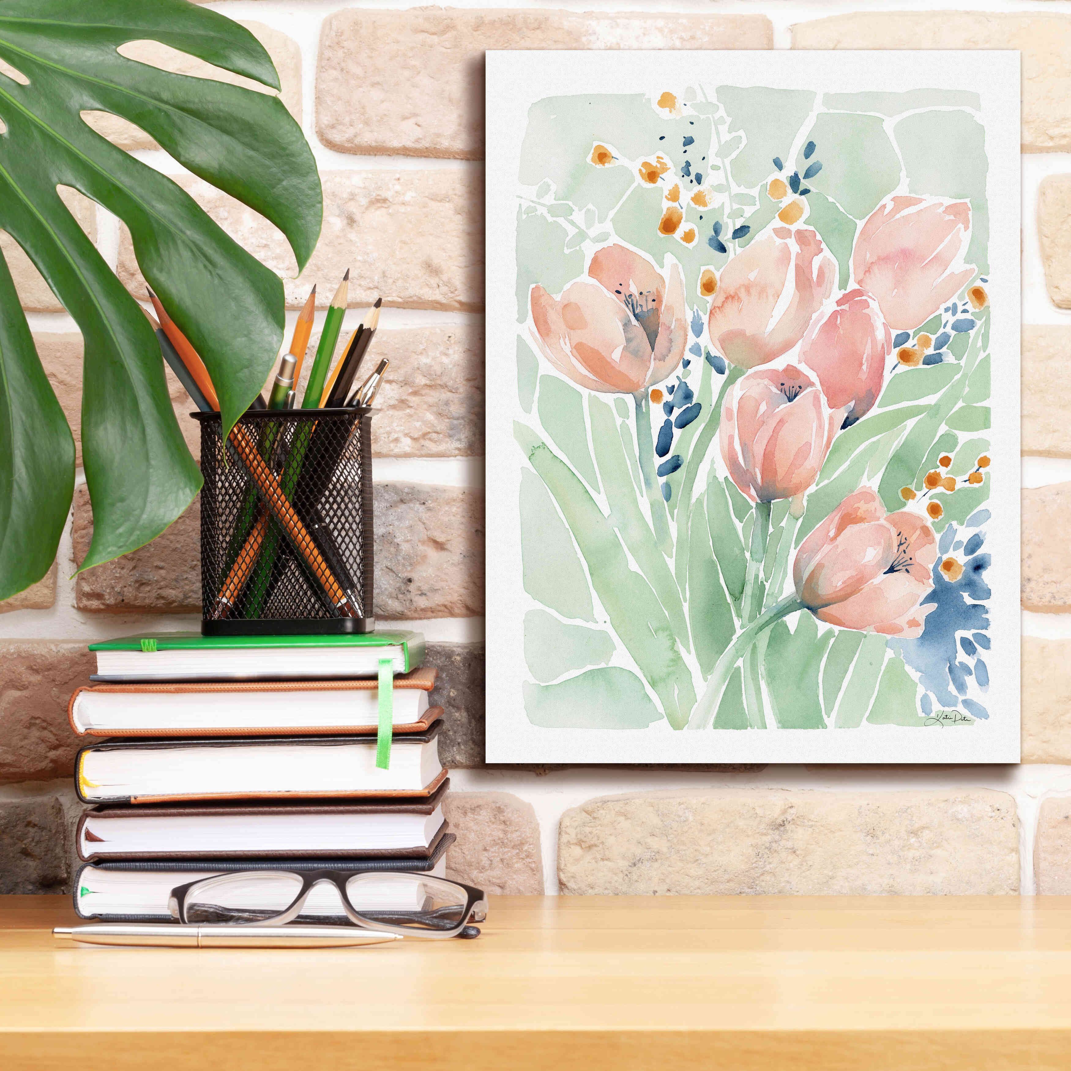 'Tulip Spray' by Katrina Pete, Giclee Canvas Wall Art,12x16