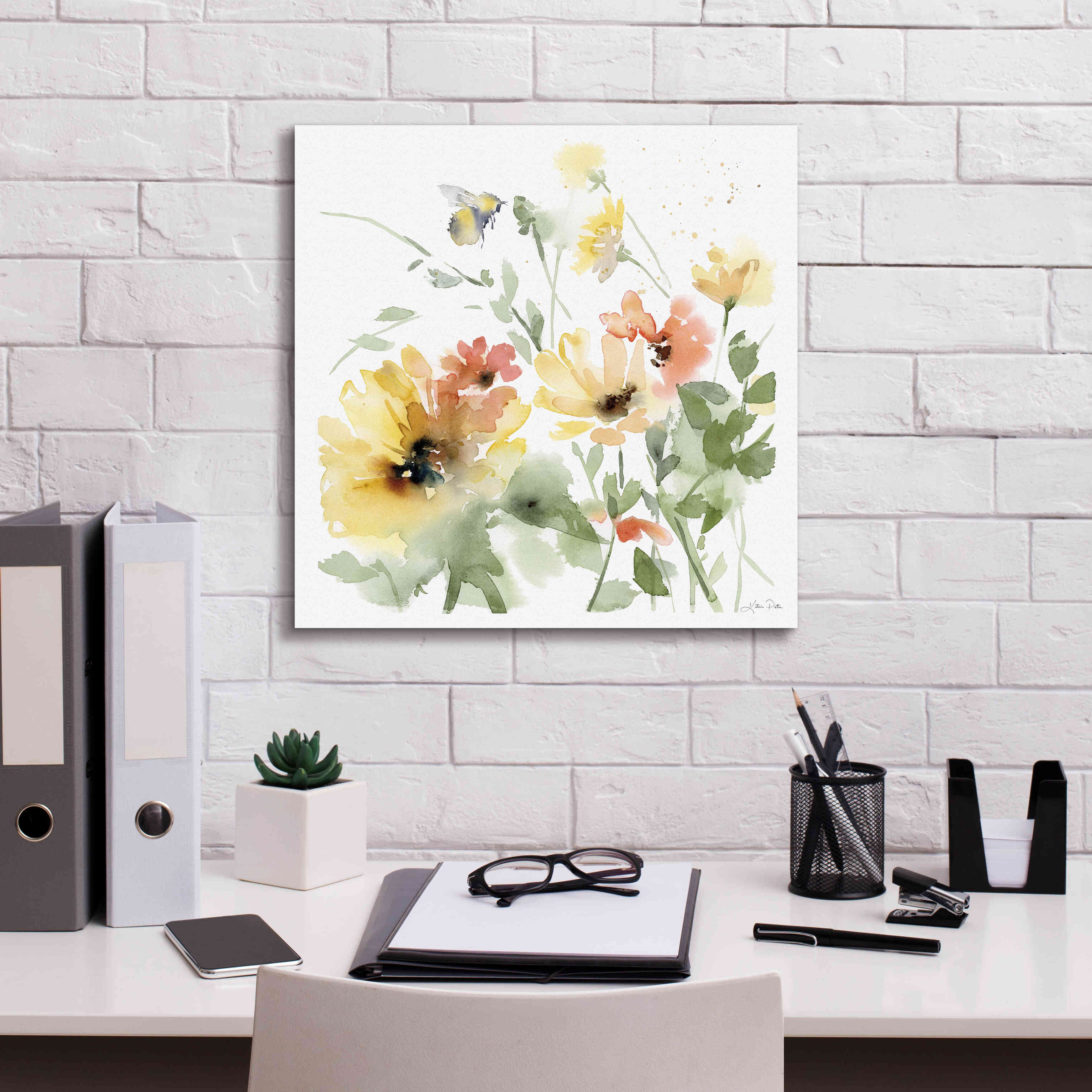 'Sunflower Meadow I' by Katrina Pete, Giclee Canvas Wall Art,18x18