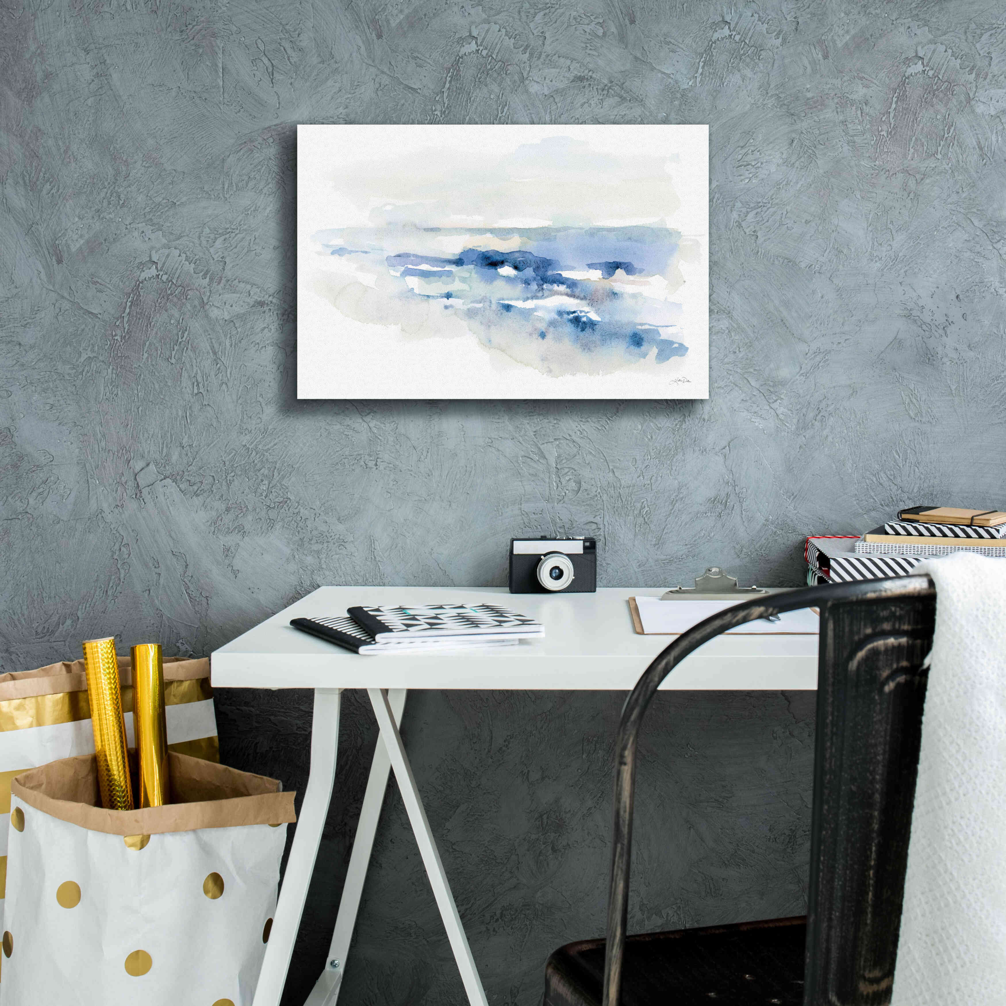 'Shoreline Blues II' by Katrina Pete, Giclee Canvas Wall Art,18x12