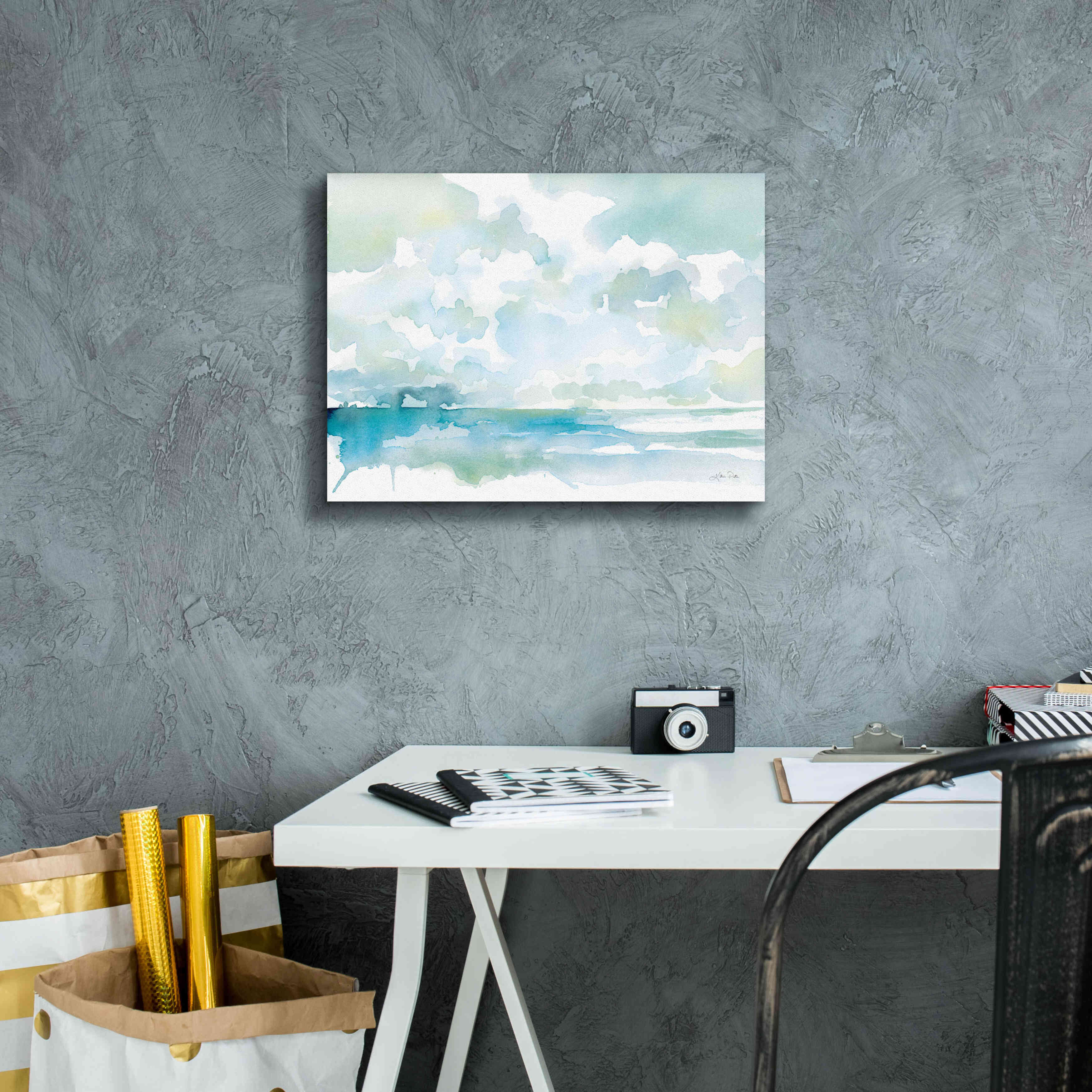 'Ocean Dreaming Pale Blue' by Katrina Pete, Giclee Canvas Wall Art,16x12
