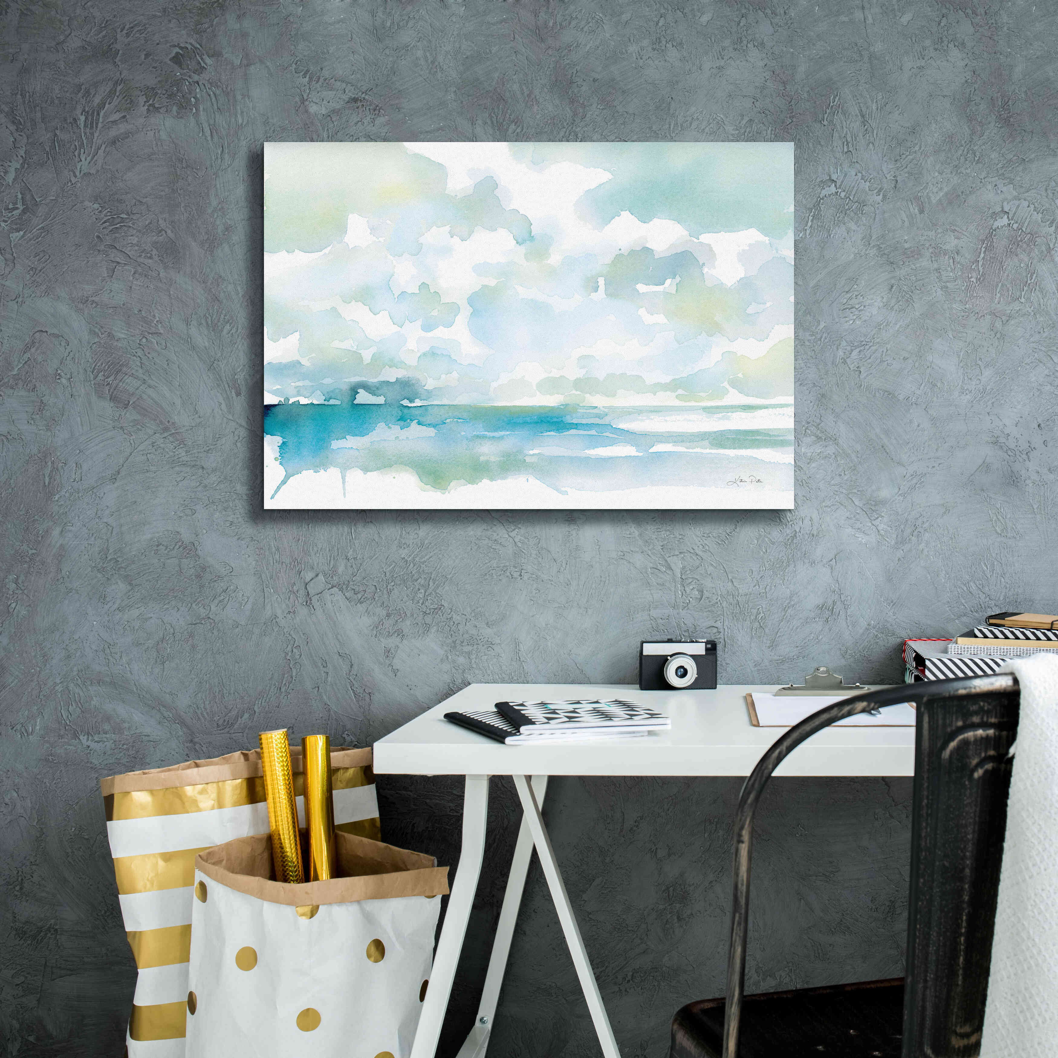 'Ocean Dreaming Pale Blue' by Katrina Pete, Giclee Canvas Wall Art,26x18