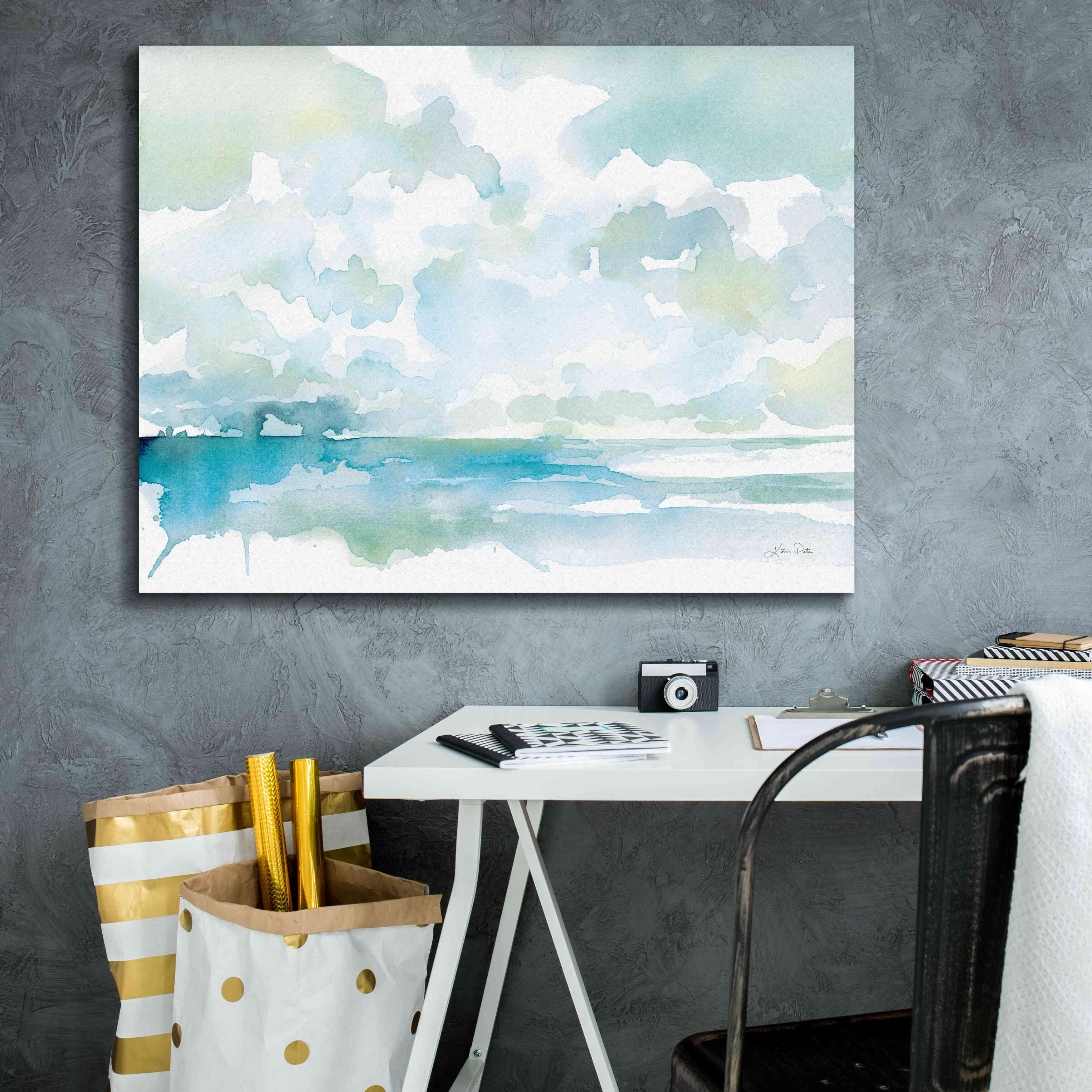 'Ocean Dreaming Pale Blue' by Katrina Pete, Giclee Canvas Wall Art,34x26