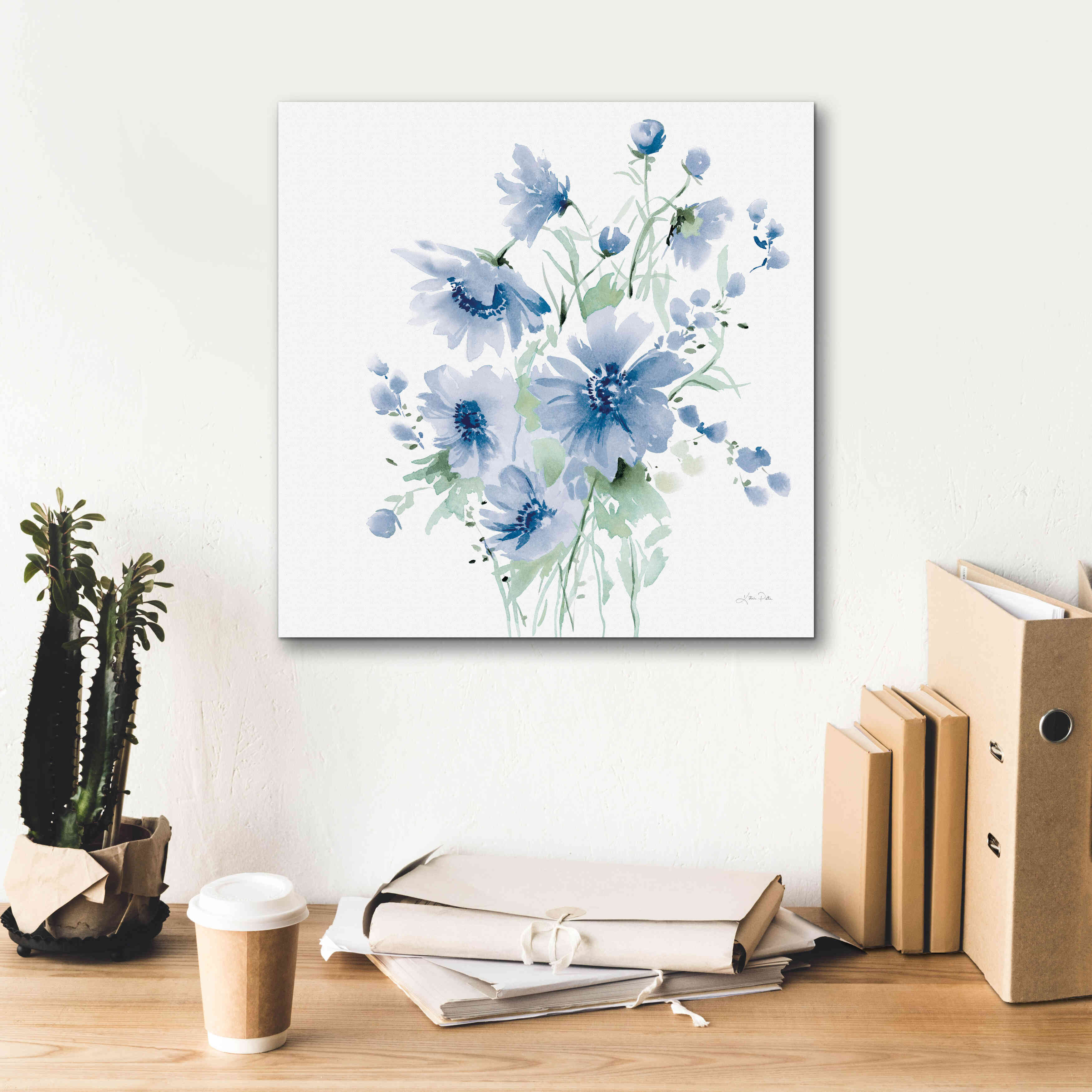 'Secret Garden Bouquet I Blue Light' by Katrina Pete, Giclee Canvas Wall Art,18x18