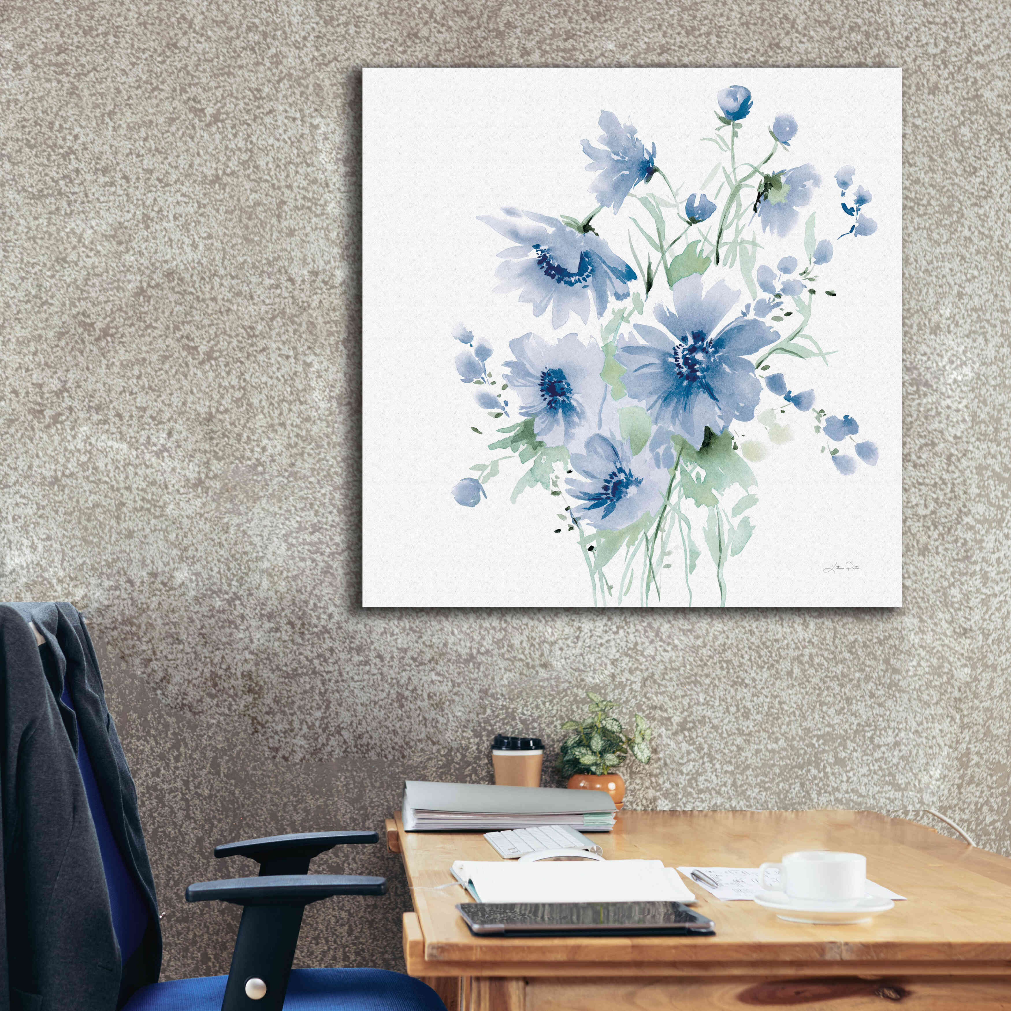 'Secret Garden Bouquet I Blue Light' by Katrina Pete, Giclee Canvas Wall Art,37x37