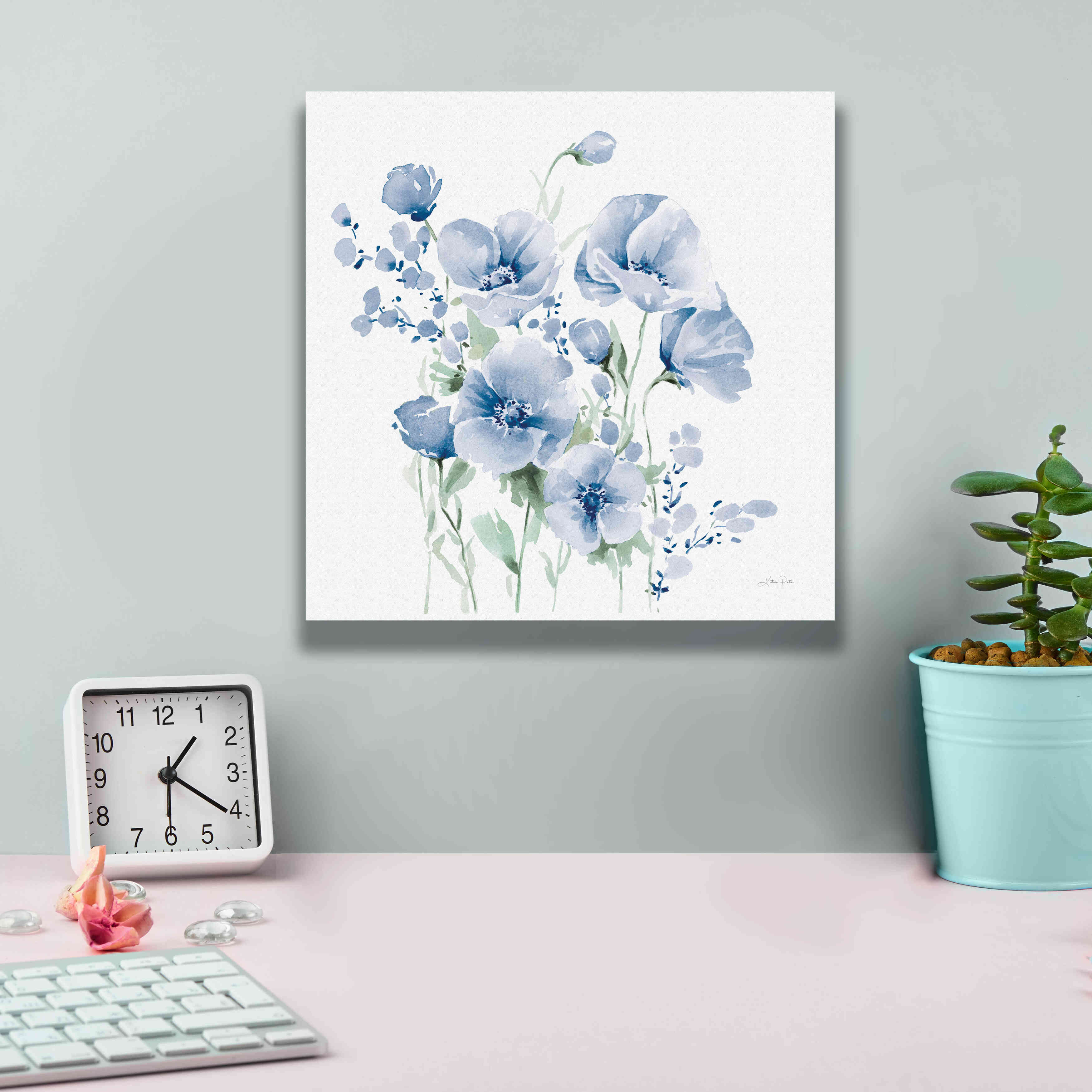 'Secret Garden Bouquet II Blue Light' by Katrina Pete, Giclee Canvas Wall Art,12x12