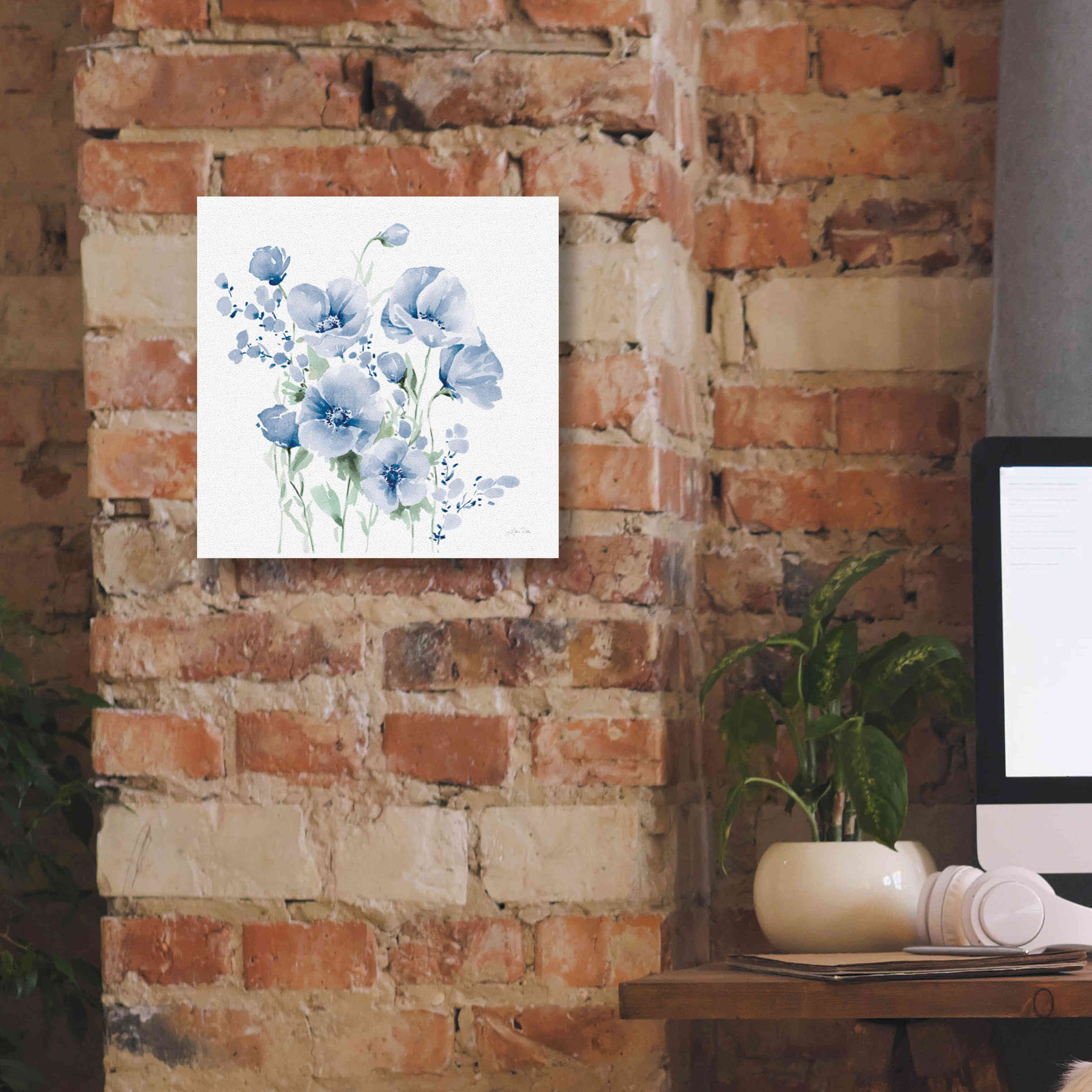 'Secret Garden Bouquet II Blue Light' by Katrina Pete, Giclee Canvas Wall Art,12x12