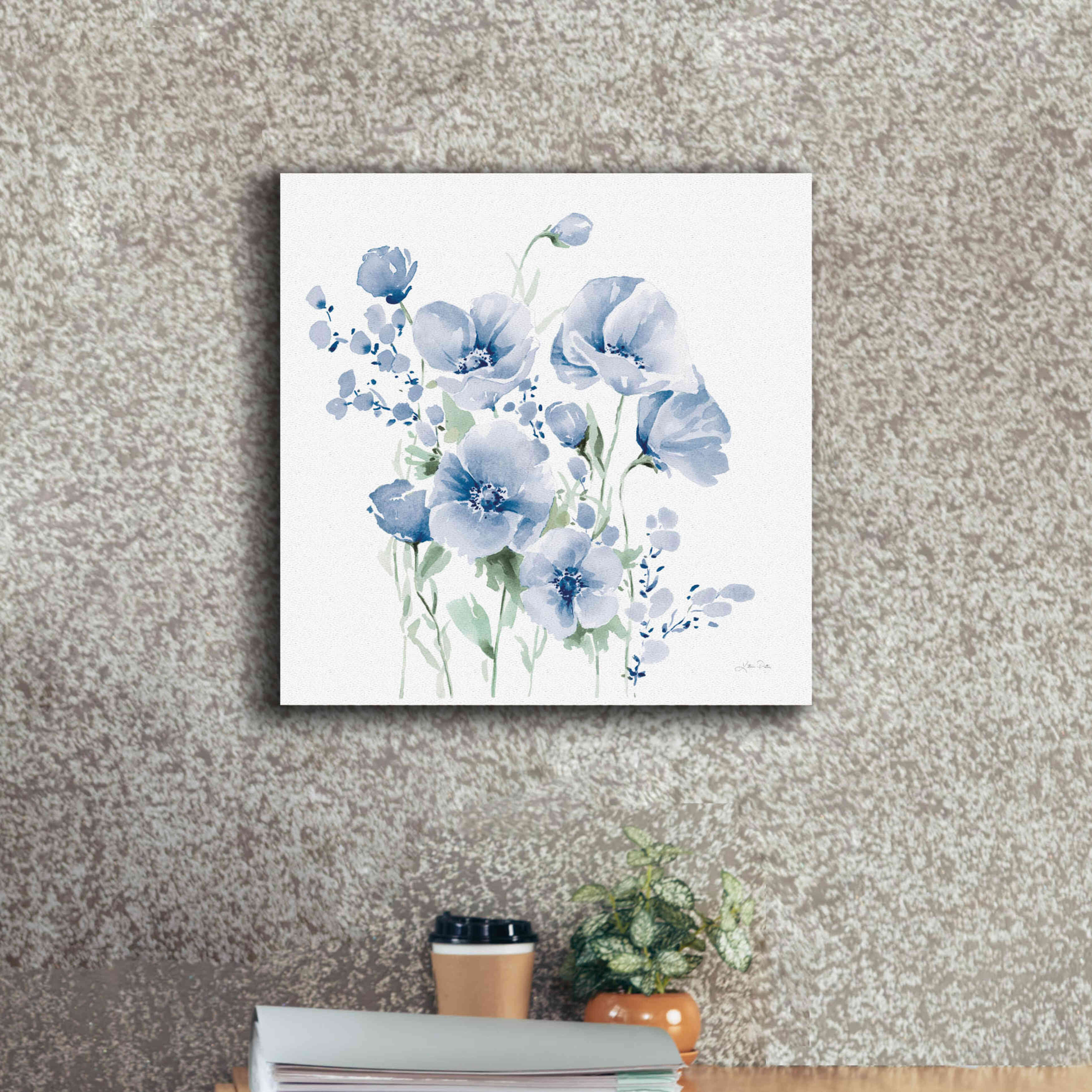 'Secret Garden Bouquet II Blue Light' by Katrina Pete, Giclee Canvas Wall Art,18x18