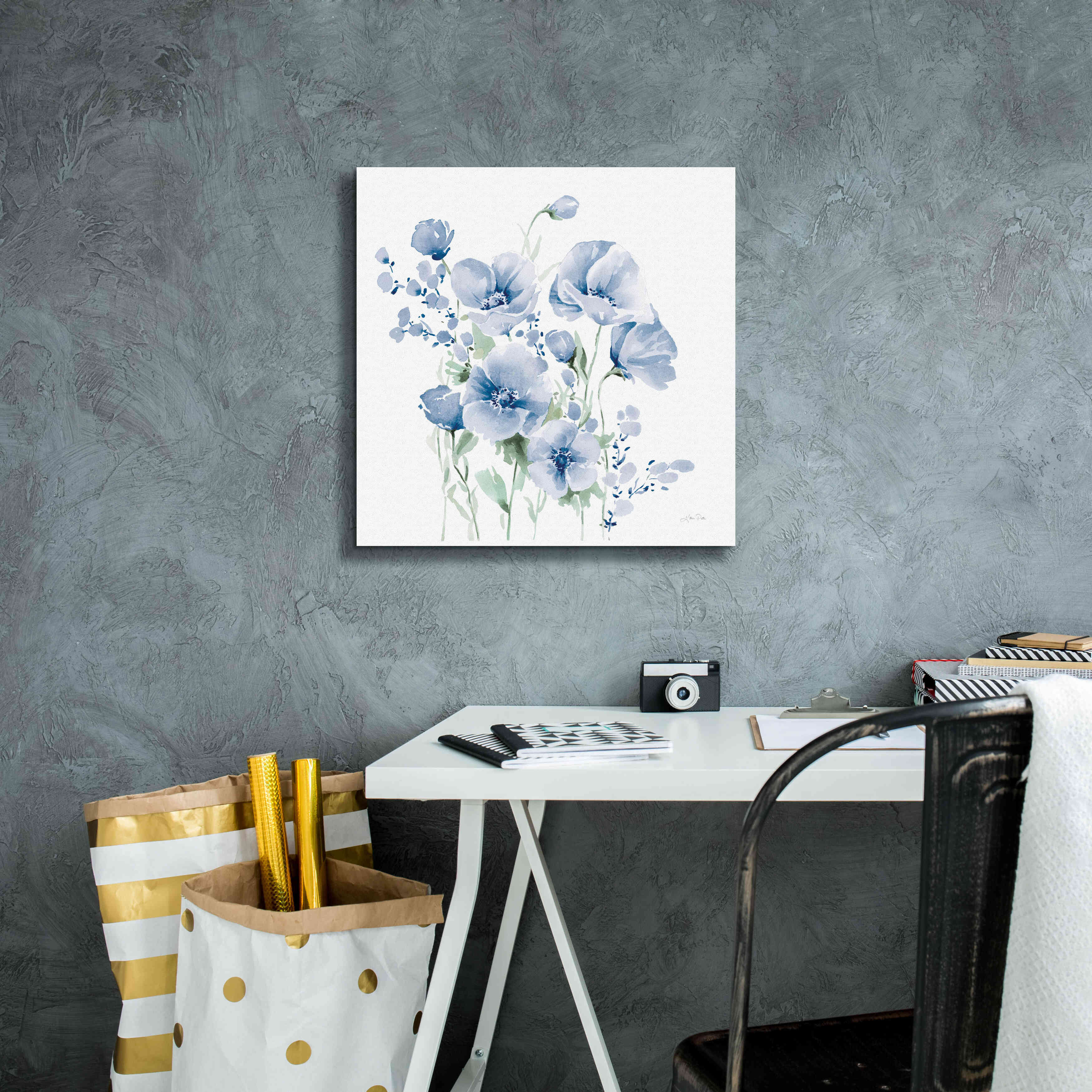 'Secret Garden Bouquet II Blue Light' by Katrina Pete, Giclee Canvas Wall Art,18x18