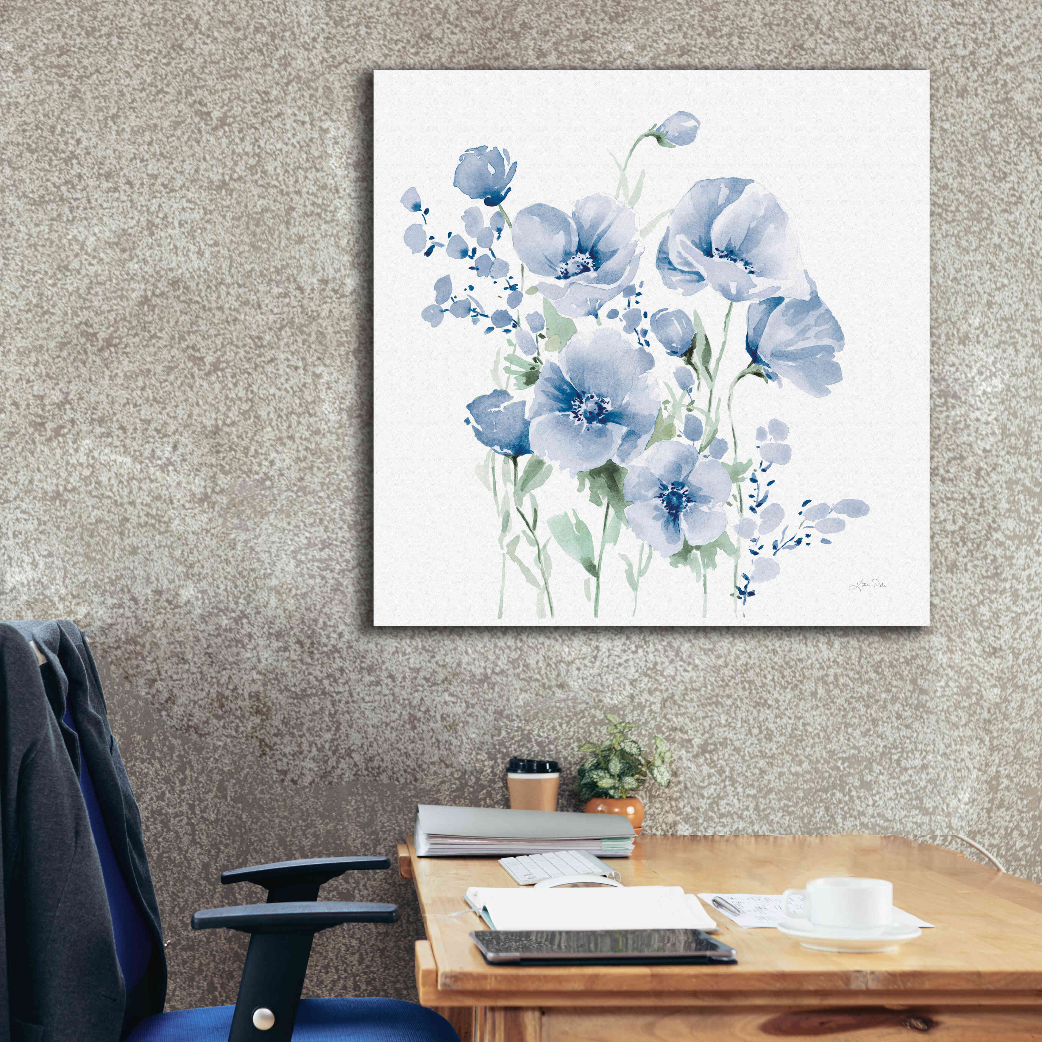 'Secret Garden Bouquet II Blue Light' by Katrina Pete, Giclee Canvas Wall Art,37x37