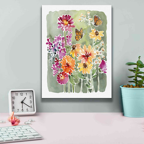 Image of 'Monarchs and Blooms' by Katrina Pete, Giclee Canvas Wall Art,12x16