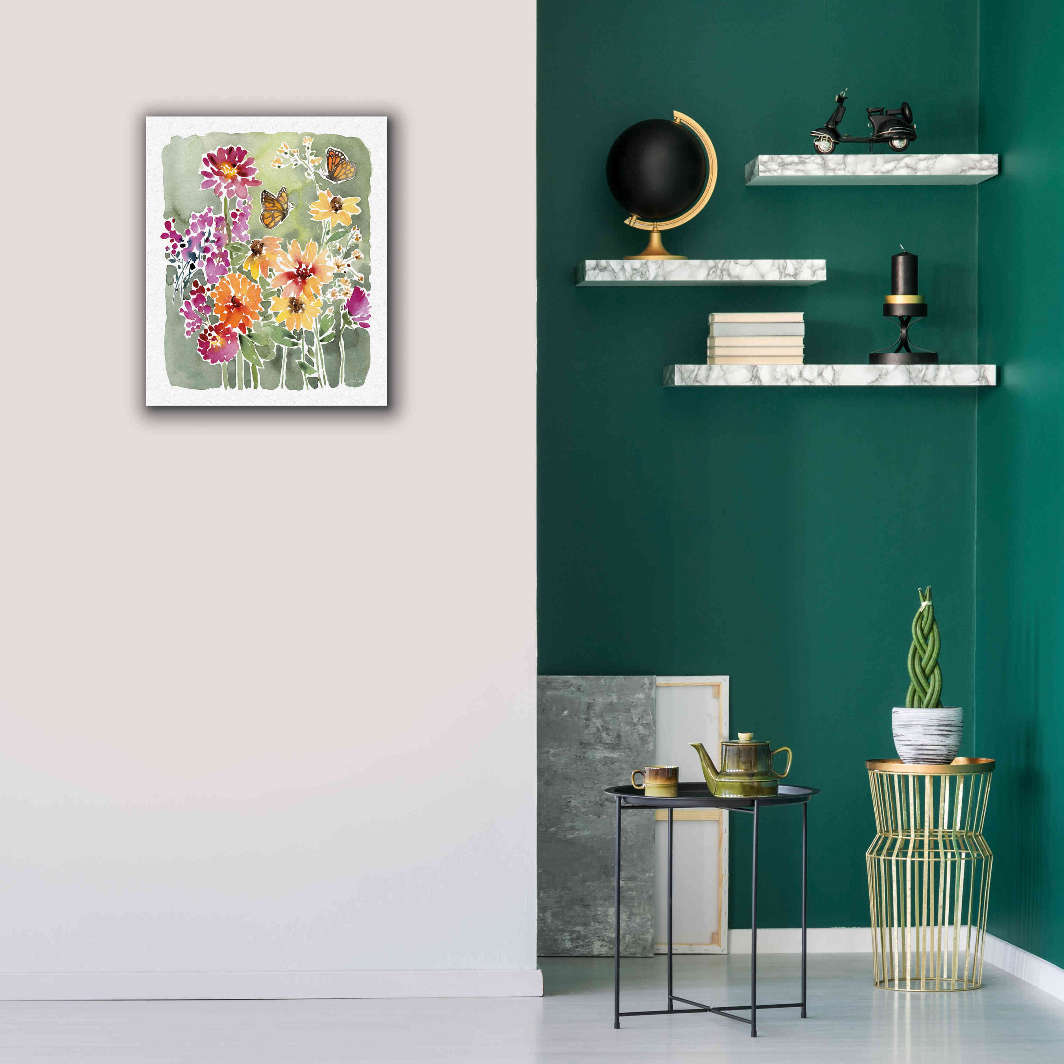 'Monarchs and Blooms' by Katrina Pete, Giclee Canvas Wall Art,20x24