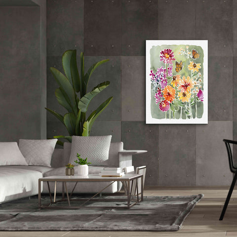 Image of 'Monarchs and Blooms' by Katrina Pete, Giclee Canvas Wall Art,40x54