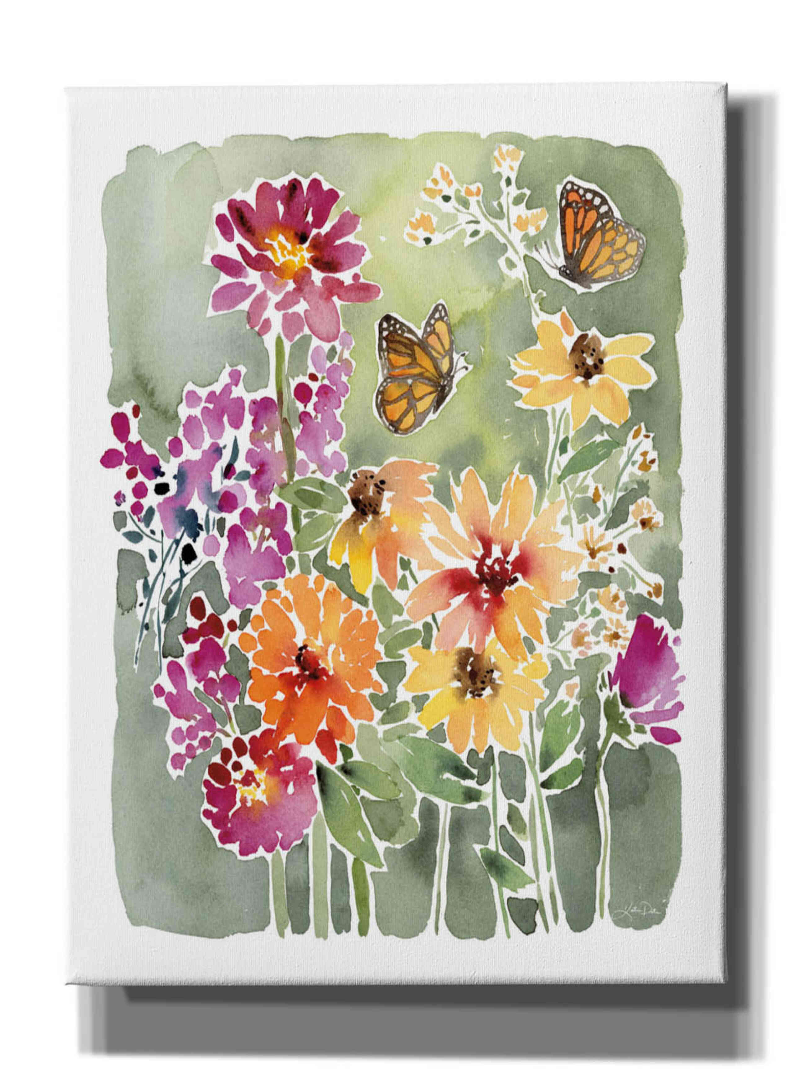 'Monarchs and Blooms' by Katrina Pete, Giclee Canvas Wall Art