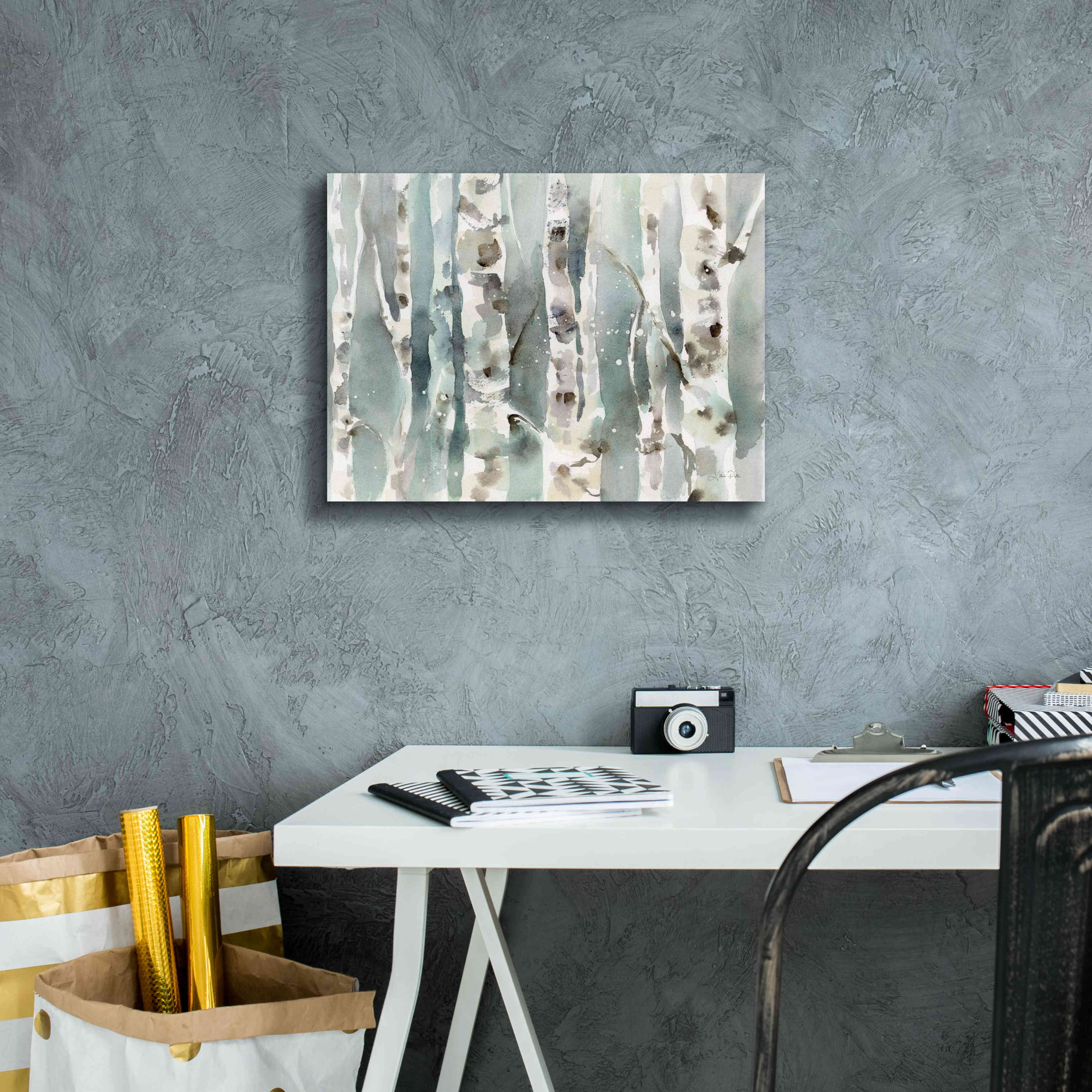 'Winter Birches' by Katrina Pete, Giclee Canvas Wall Art,16x12