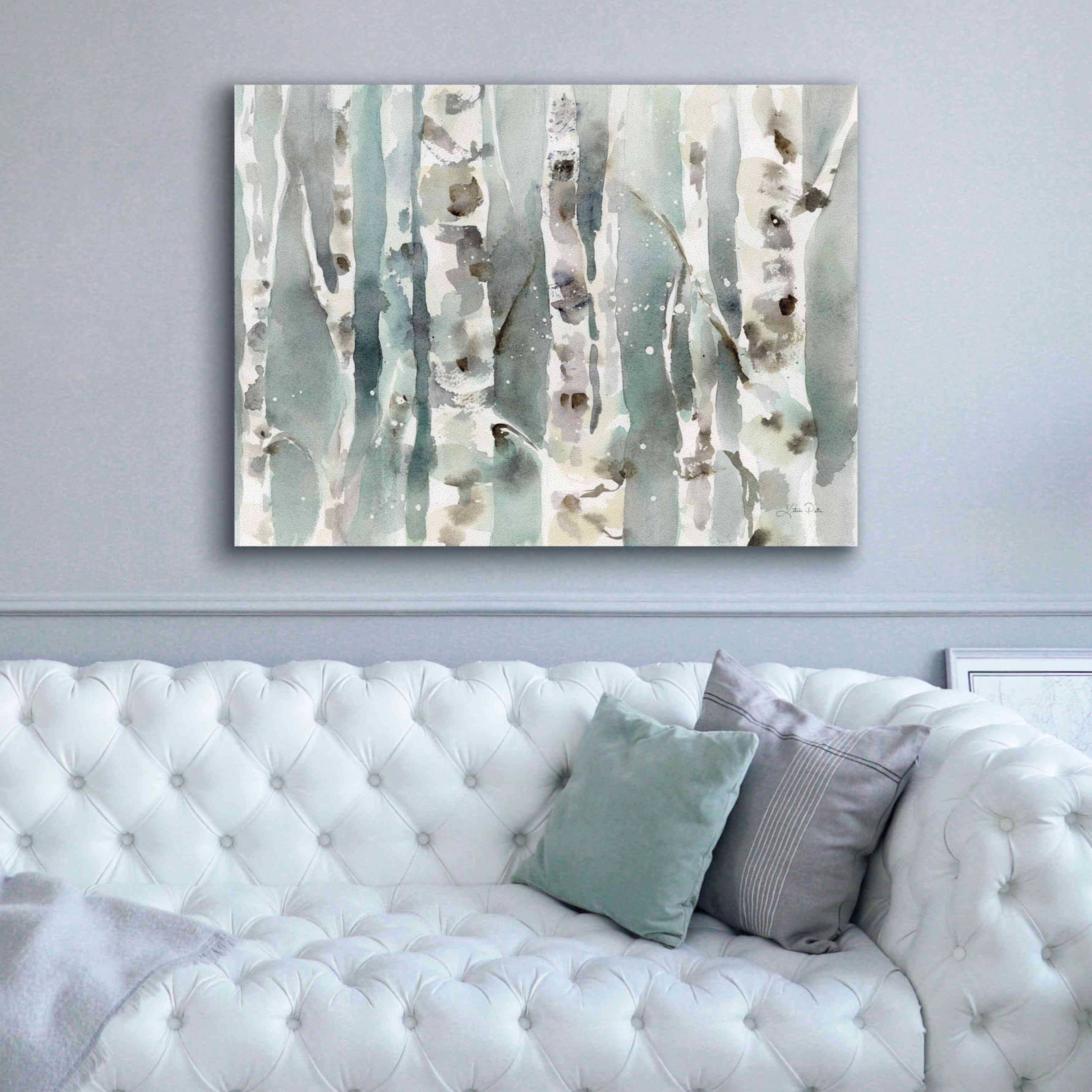 'Winter Birches' by Katrina Pete, Giclee Canvas Wall Art,54x40