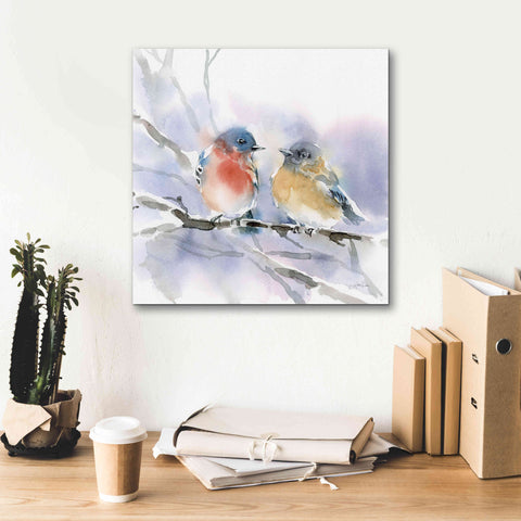 Image of 'Bluebird Pair' by Katrina Pete, Giclee Canvas Wall Art,18x18