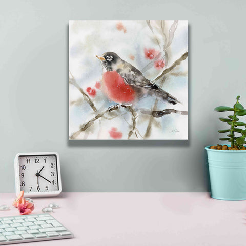 Image of 'Winter Robin' by Katrina Pete, Giclee Canvas Wall Art,12x12