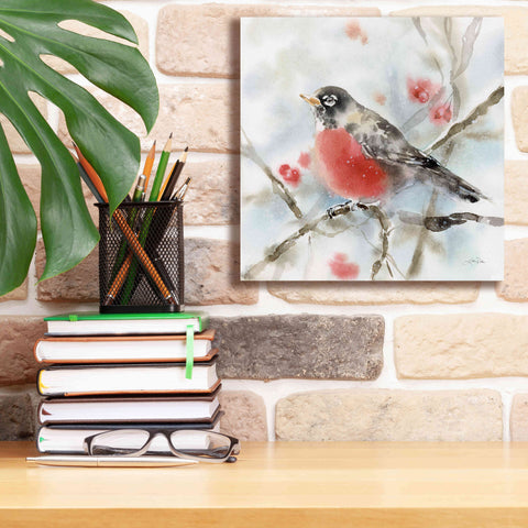 Image of 'Winter Robin' by Katrina Pete, Giclee Canvas Wall Art,12x12