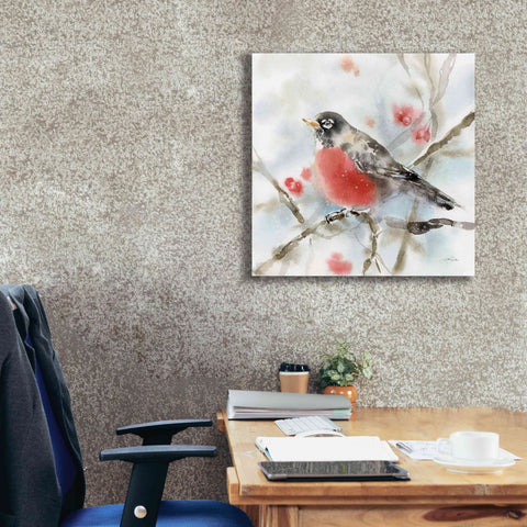 Image of 'Winter Robin' by Katrina Pete, Giclee Canvas Wall Art,26x26