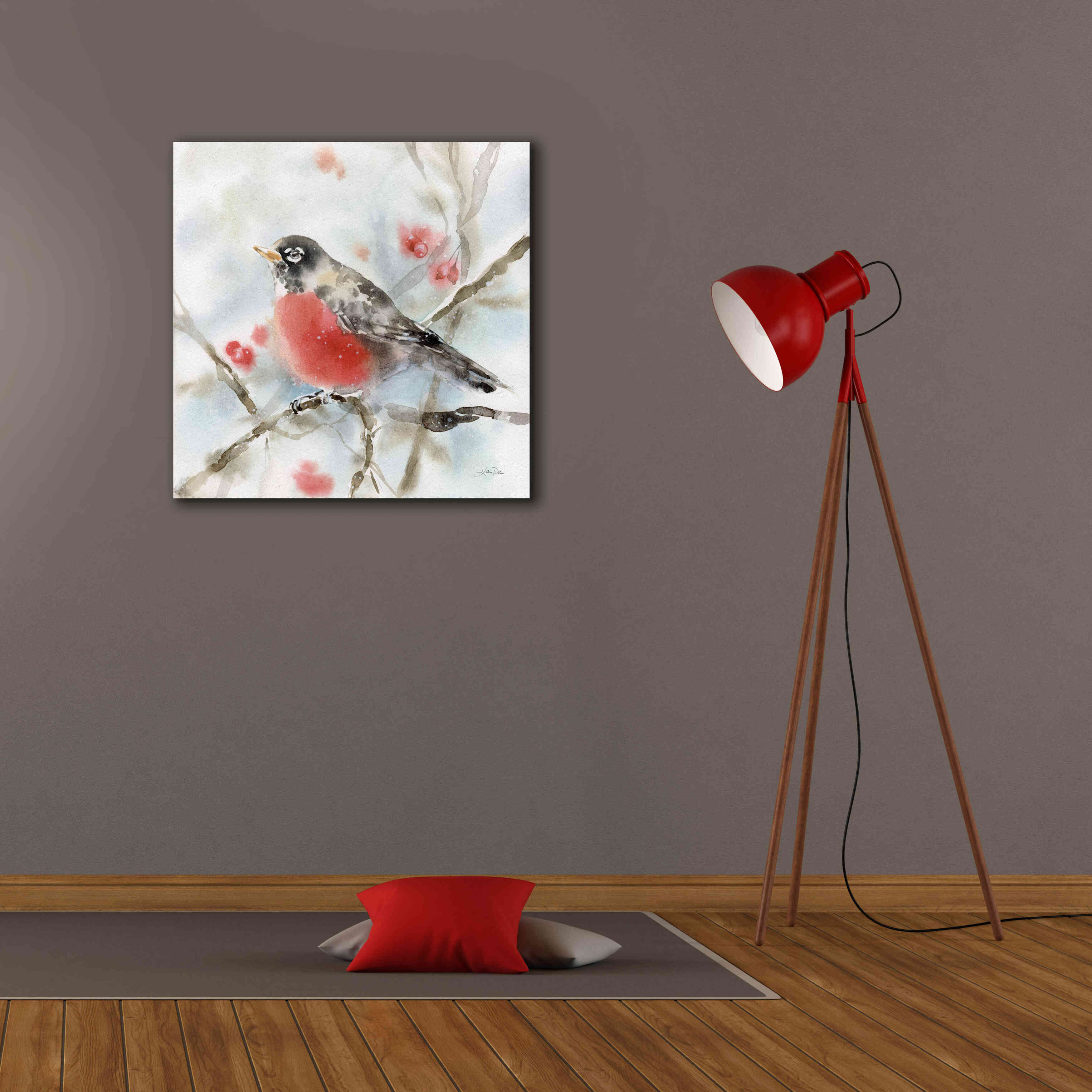 'Winter Robin' by Katrina Pete, Giclee Canvas Wall Art,26x26
