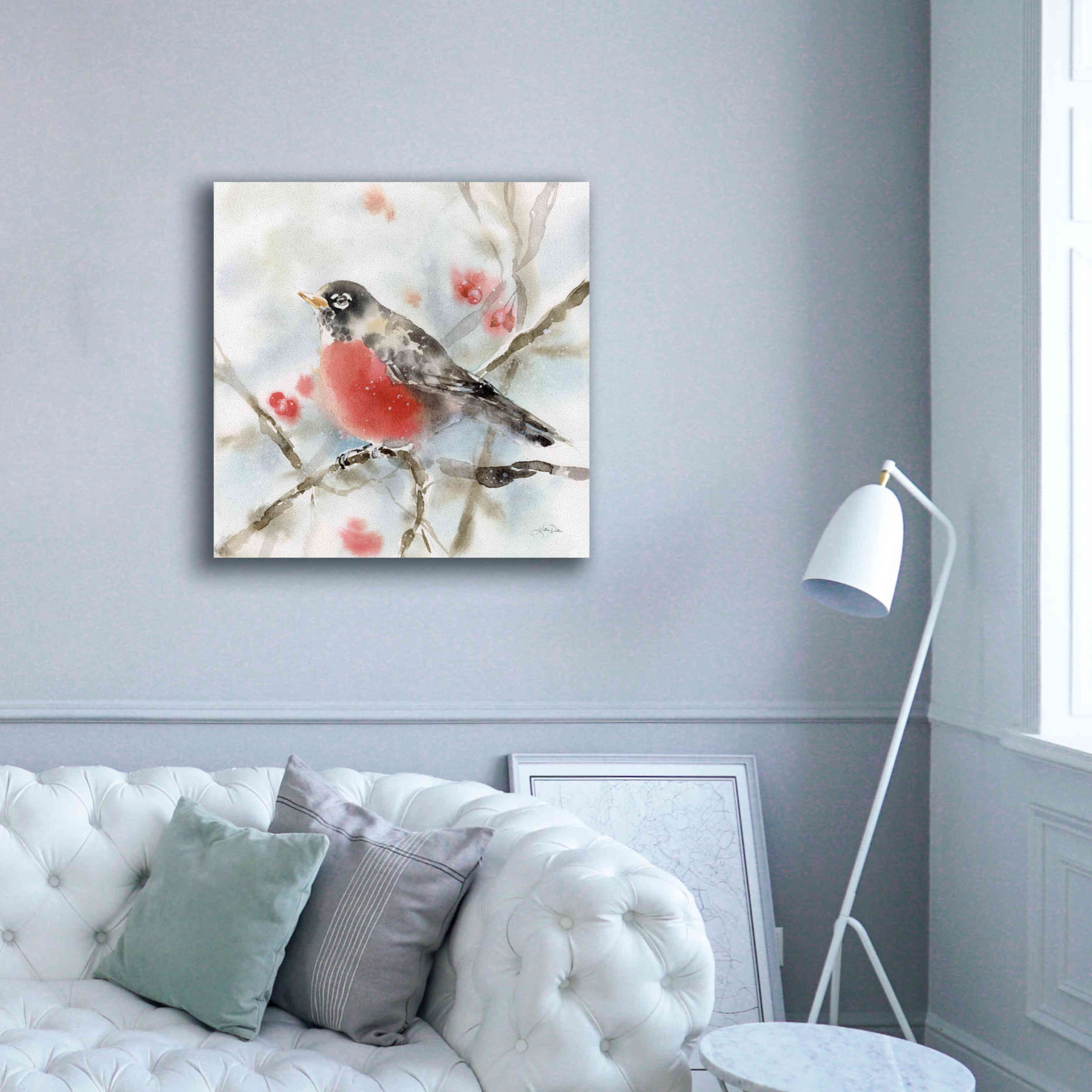 'Winter Robin' by Katrina Pete, Giclee Canvas Wall Art,37x37