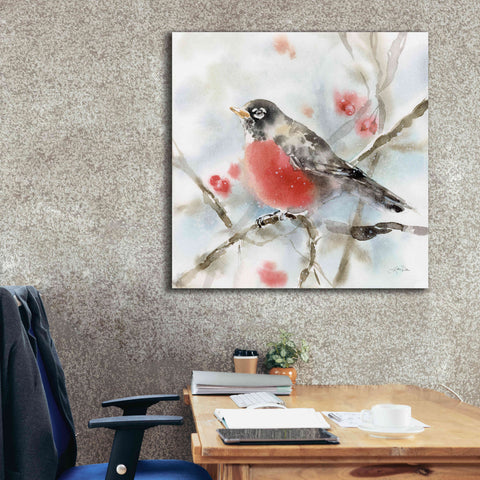 Image of 'Winter Robin' by Katrina Pete, Giclee Canvas Wall Art,37x37
