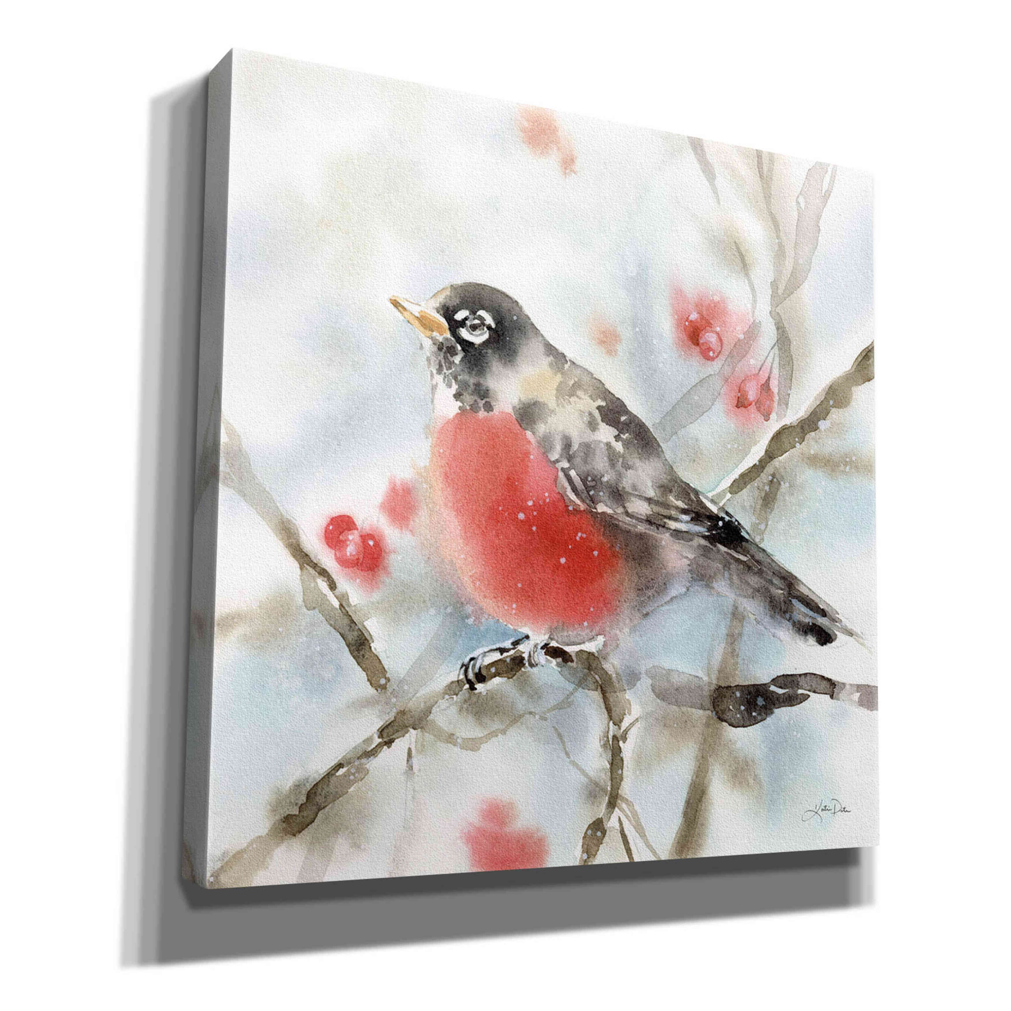 'Winter Robin' by Katrina Pete, Giclee Canvas Wall Art