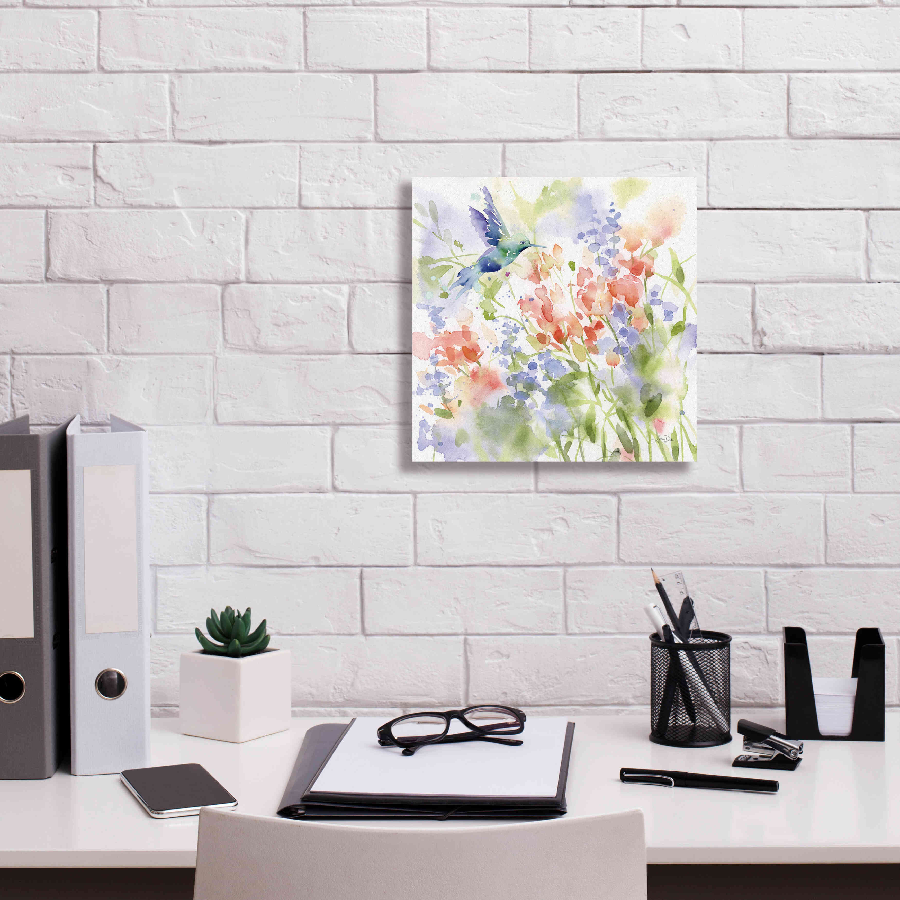 'Hummingbird Meadow' by Katrina Pete, Giclee Canvas Wall Art,12x12