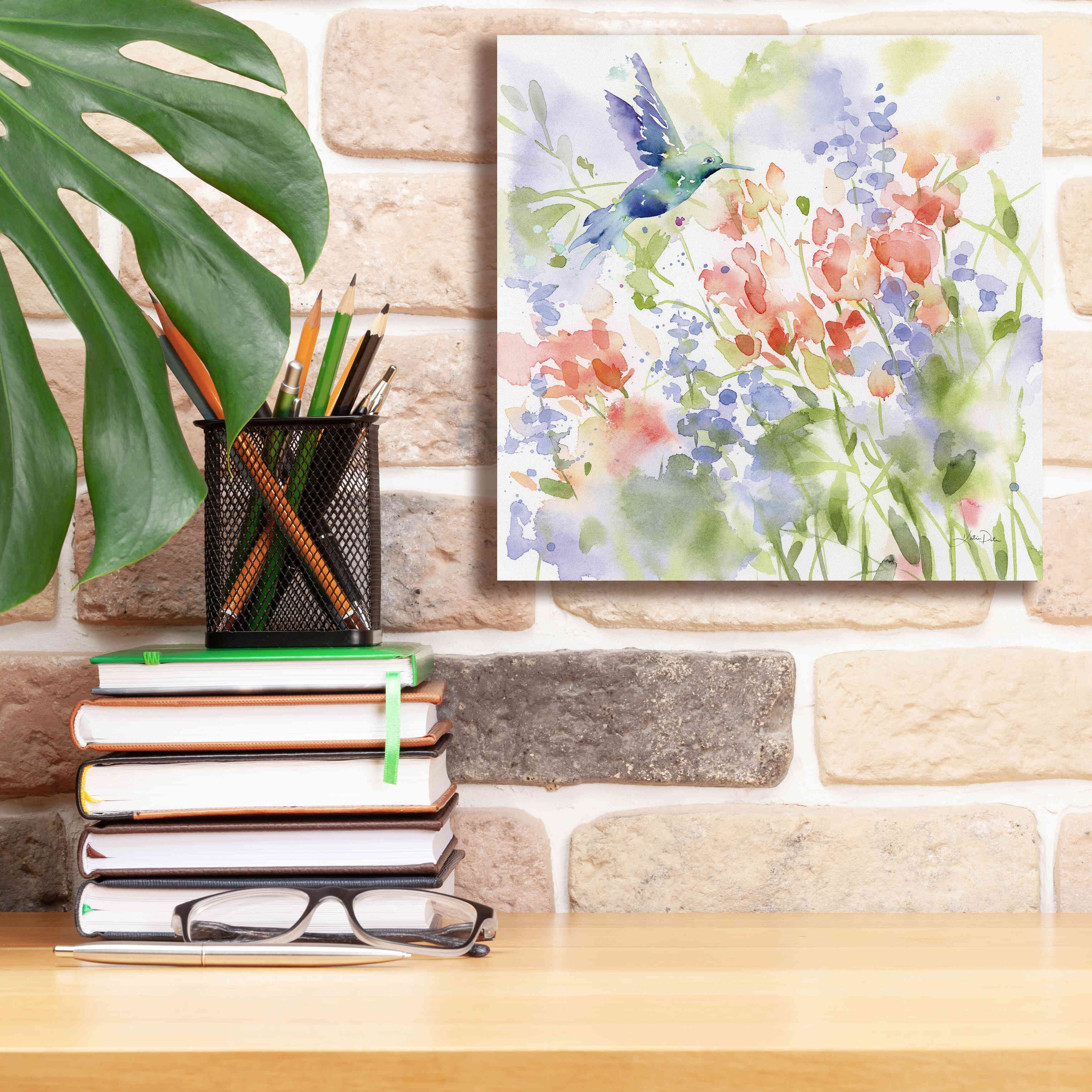 'Hummingbird Meadow' by Katrina Pete, Giclee Canvas Wall Art,12x12