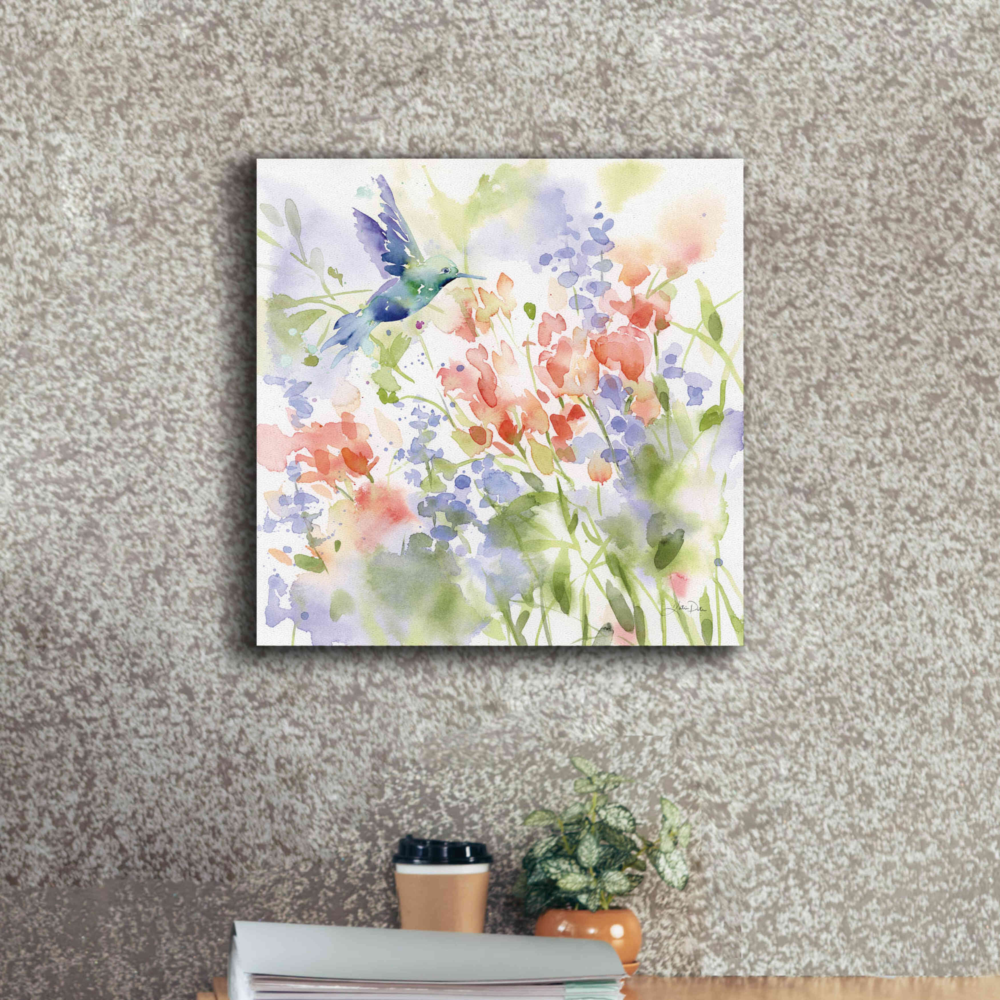 'Hummingbird Meadow' by Katrina Pete, Giclee Canvas Wall Art,18x18