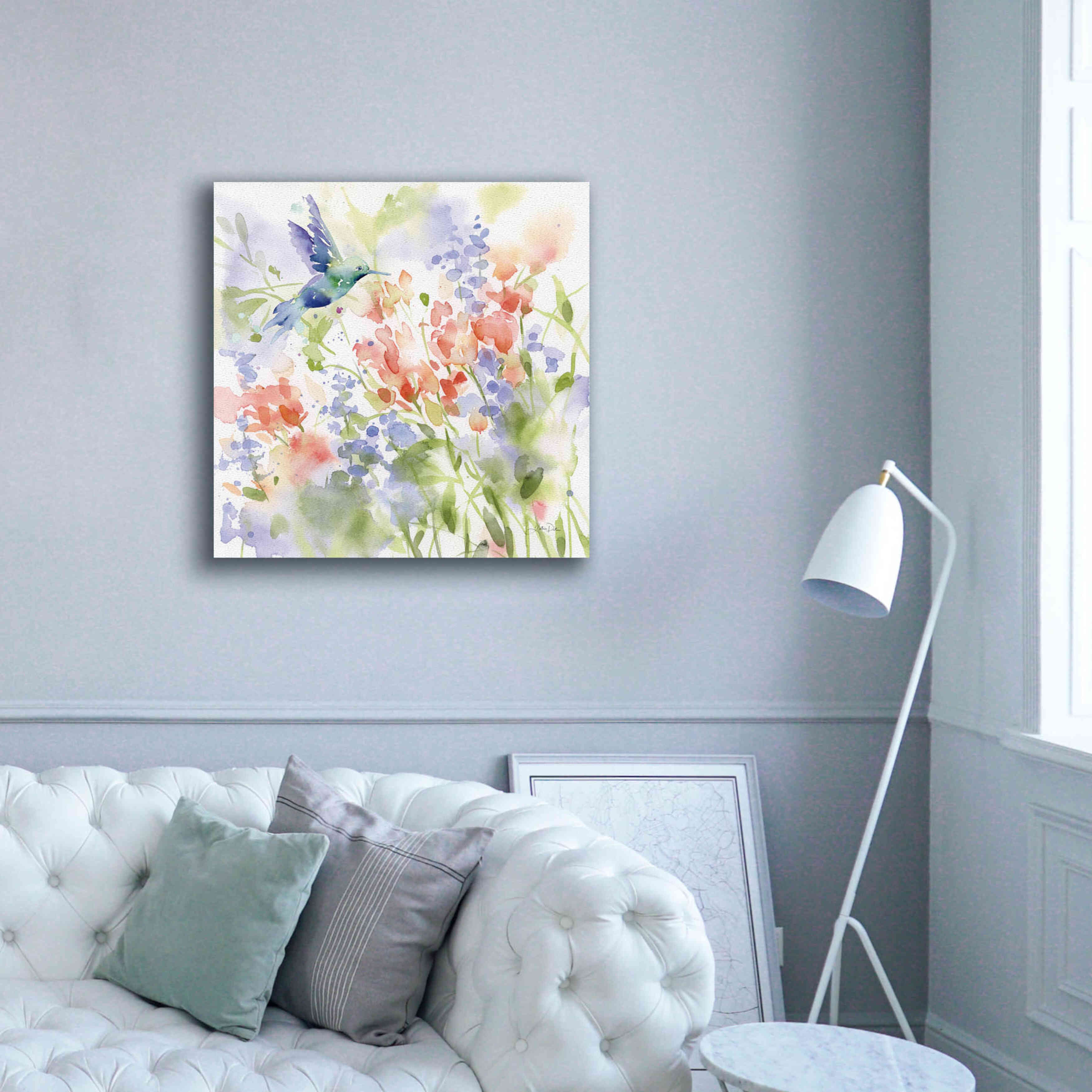 'Hummingbird Meadow' by Katrina Pete, Giclee Canvas Wall Art,37x37