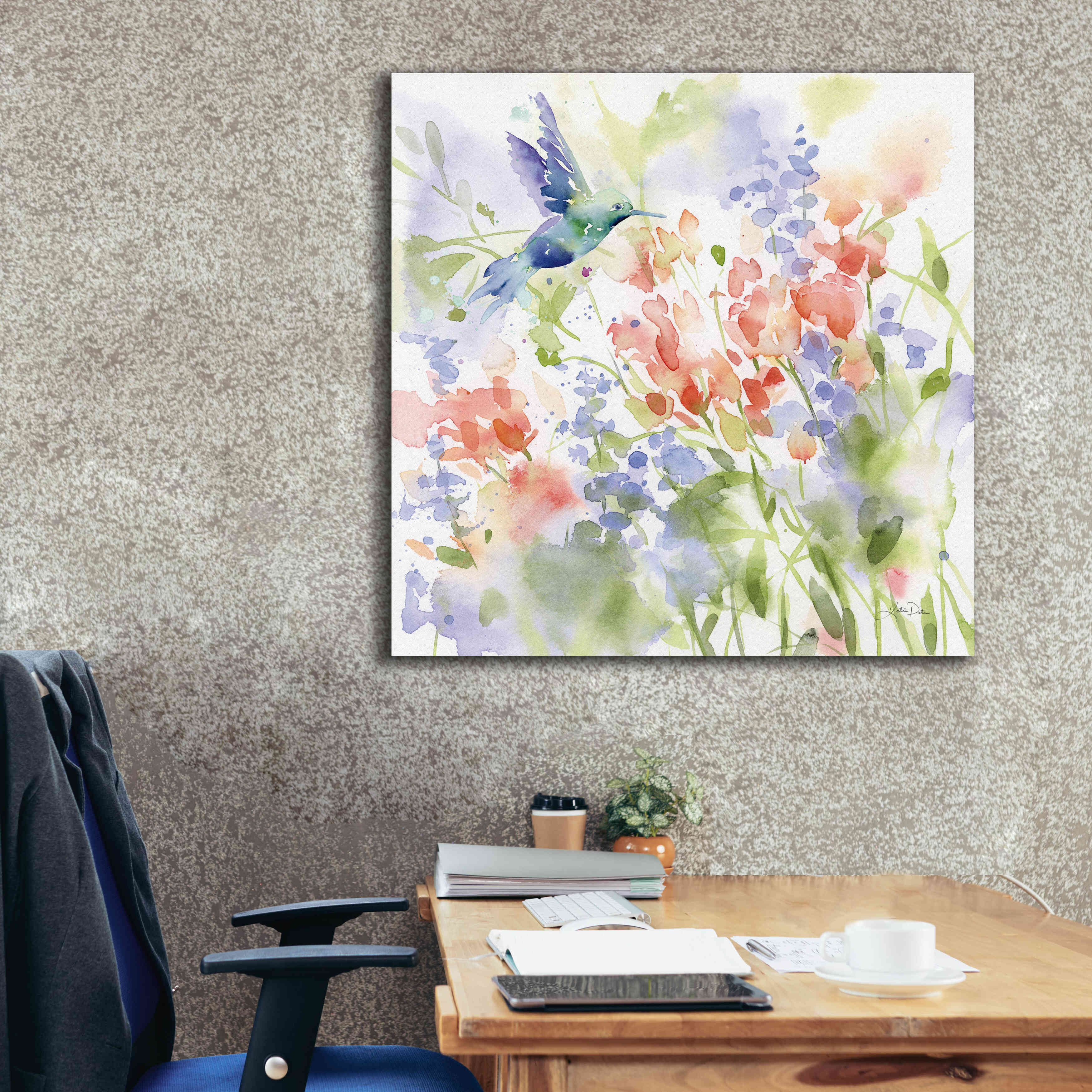 'Hummingbird Meadow' by Katrina Pete, Giclee Canvas Wall Art,37x37