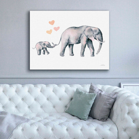 Image of 'Elephant Love' by Katrina Pete, Giclee Canvas Wall Art,54x40