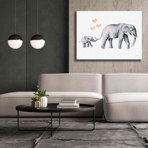 Image of 'Elephant Love' by Katrina Pete, Giclee Canvas Wall Art,54x40