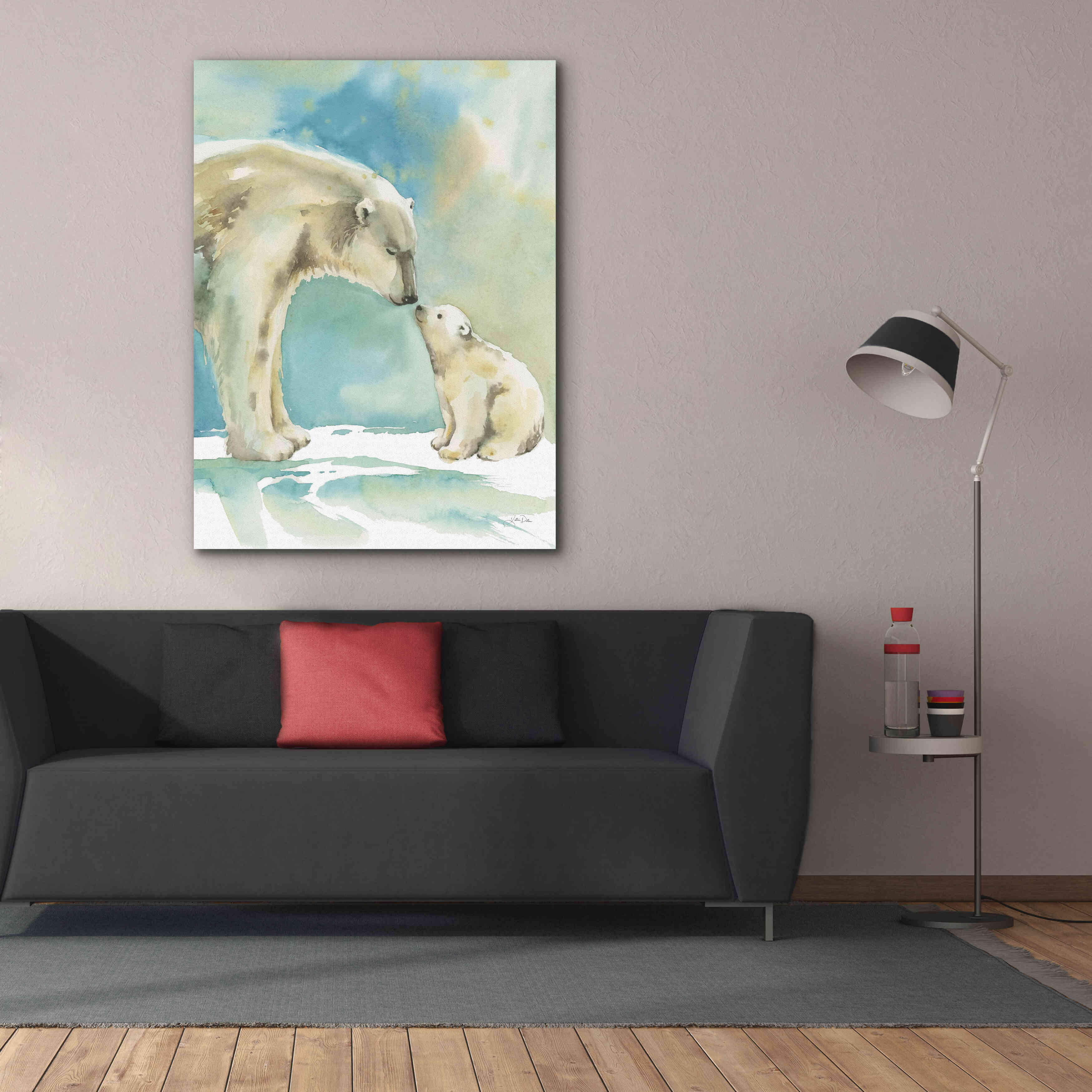 'Polar Bear Love' by Katrina Pete, Giclee Canvas Wall Art,40x54