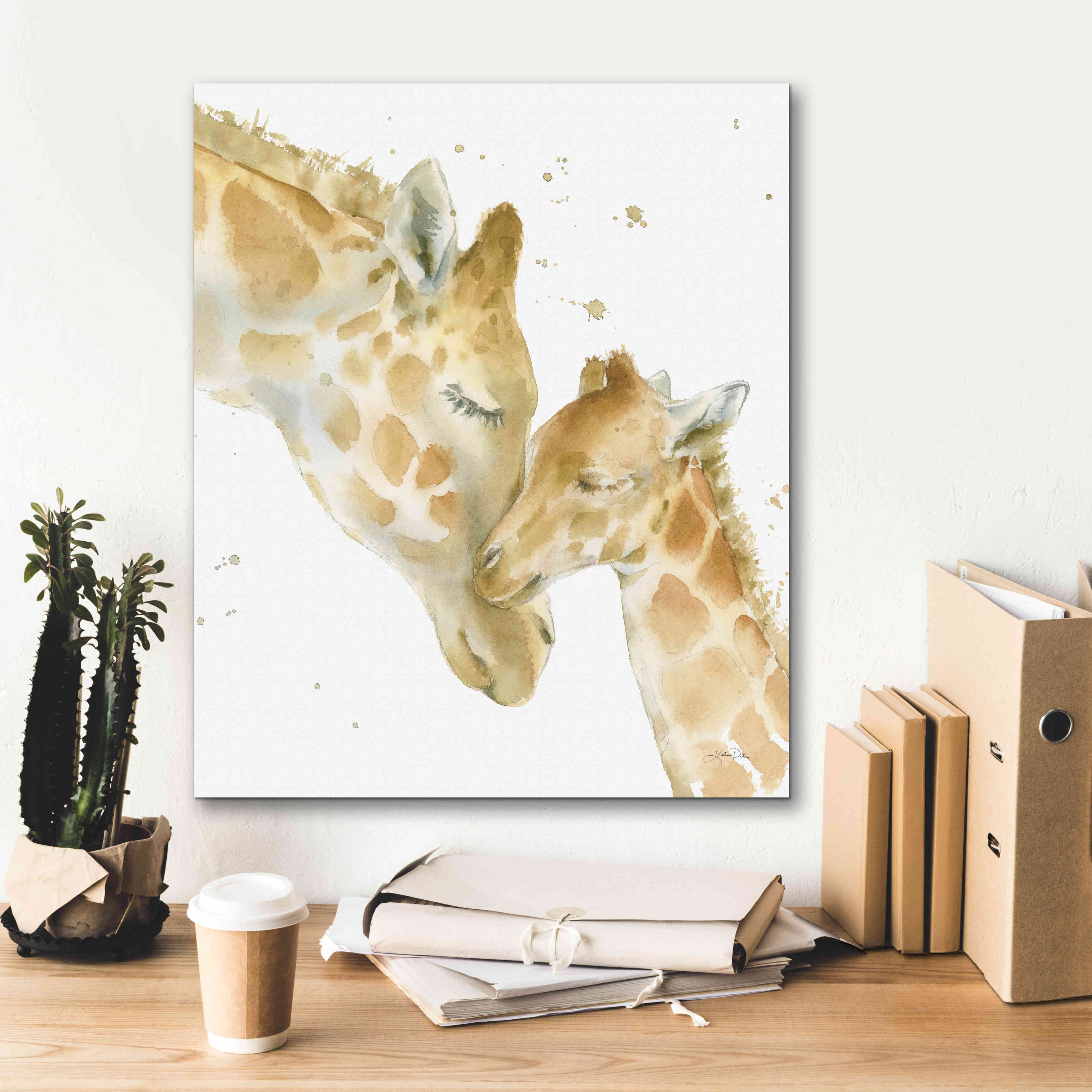 'Giraffe Love' by Katrina Pete, Giclee Canvas Wall Art,20x24