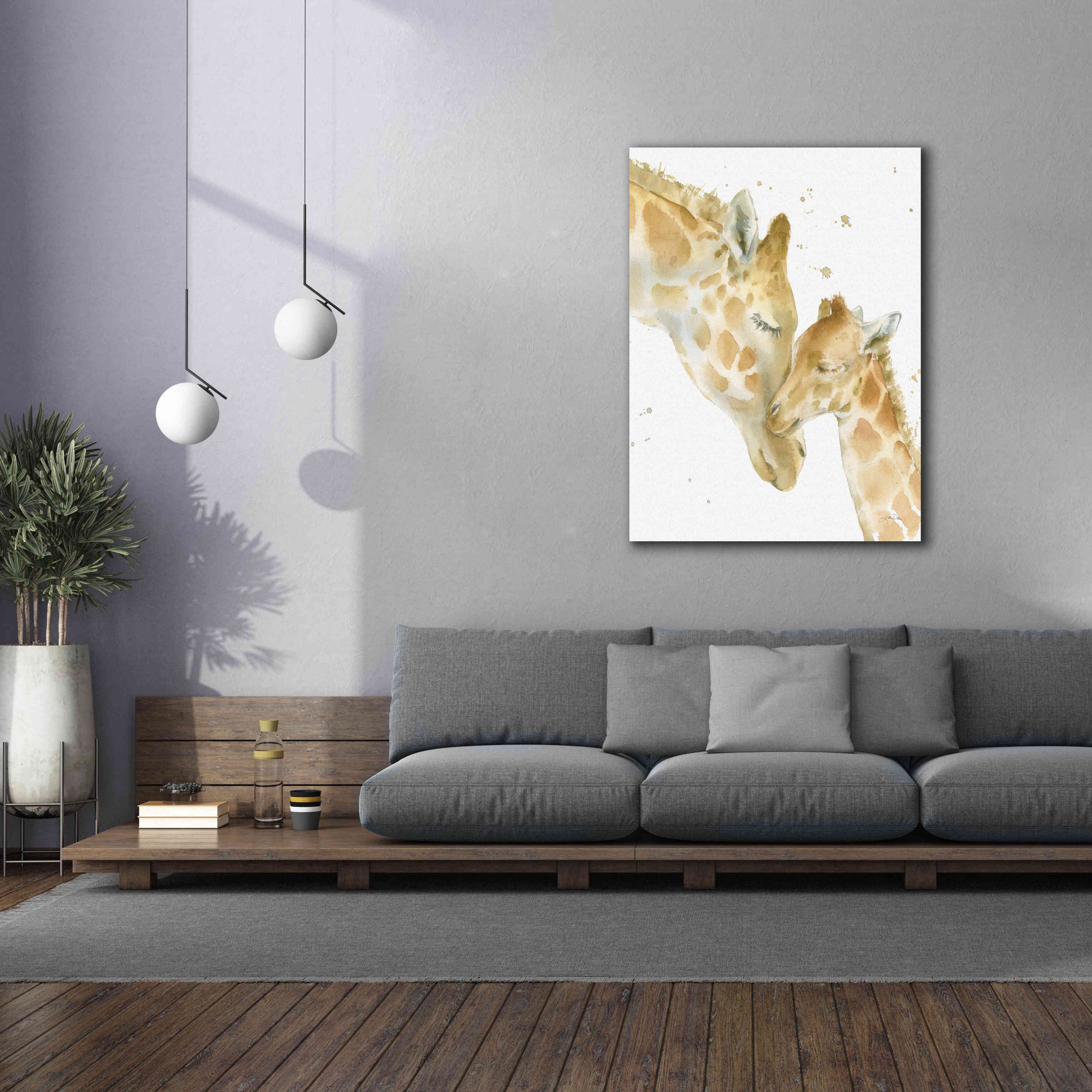 'Giraffe Love' by Katrina Pete, Giclee Canvas Wall Art,40x54