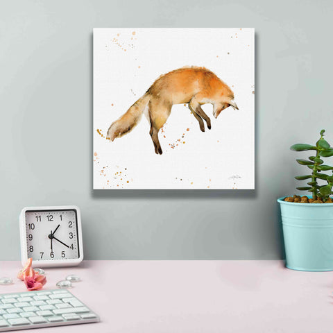 Image of 'Jumping Fox' by Katrina Pete, Giclee Canvas Wall Art,12x12