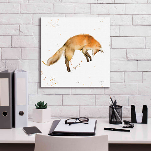 Image of 'Jumping Fox' by Katrina Pete, Giclee Canvas Wall Art,18x18