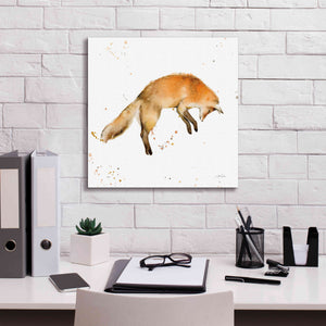 'Jumping Fox' by Katrina Pete, Giclee Canvas Wall Art,18x18