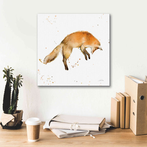 Image of 'Jumping Fox' by Katrina Pete, Giclee Canvas Wall Art,18x18