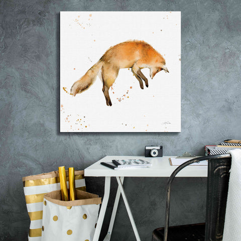 Image of 'Jumping Fox' by Katrina Pete, Giclee Canvas Wall Art,26x26