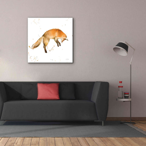 Image of 'Jumping Fox' by Katrina Pete, Giclee Canvas Wall Art,37x37