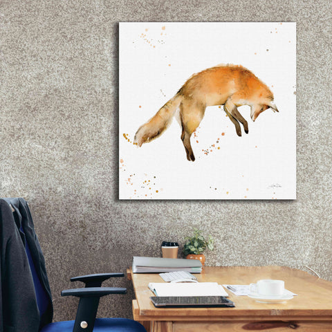 Image of 'Jumping Fox' by Katrina Pete, Giclee Canvas Wall Art,37x37