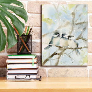 'Three Chickadees in Spring' by Katrina Pete, Giclee Canvas Wall Art,12x16
