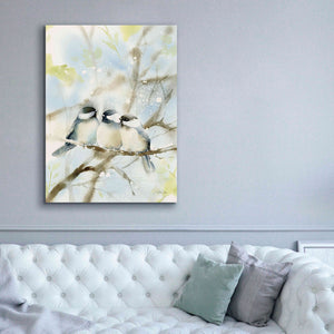 'Three Chickadees in Spring' by Katrina Pete, Giclee Canvas Wall Art,40x54