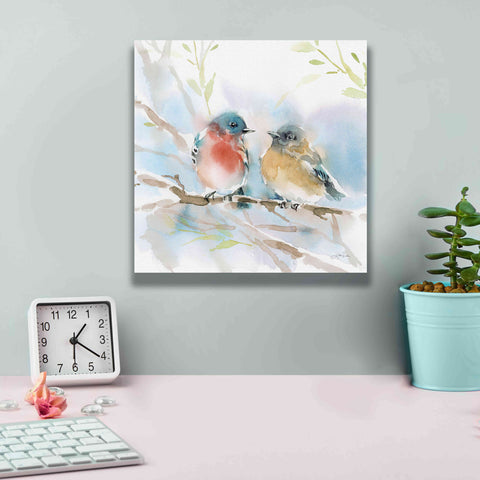 Image of 'Bluebird Pair in Spring' by Katrina Pete, Giclee Canvas Wall Art,12x12