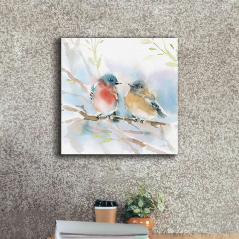 Image of 'Bluebird Pair in Spring' by Katrina Pete, Giclee Canvas Wall Art,18x18