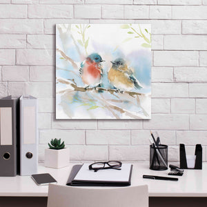 'Bluebird Pair in Spring' by Katrina Pete, Giclee Canvas Wall Art,18x18