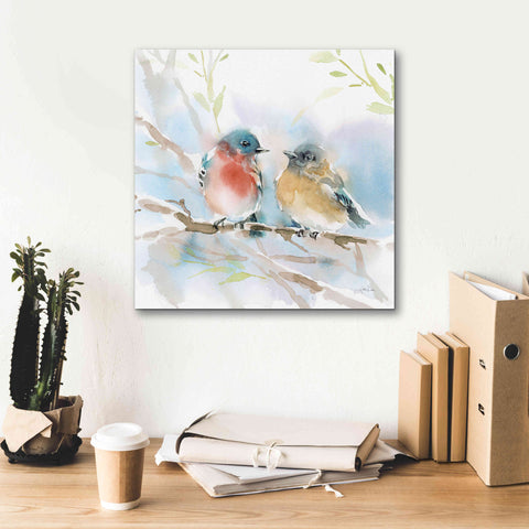 Image of 'Bluebird Pair in Spring' by Katrina Pete, Giclee Canvas Wall Art,18x18